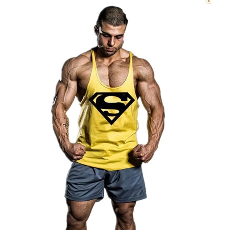 

2019 Bodybuilding Tank For Underwear Tops Muscle Training Bodybuilding Gym Stringer Training Vest Fitness Shirt Racer - Back