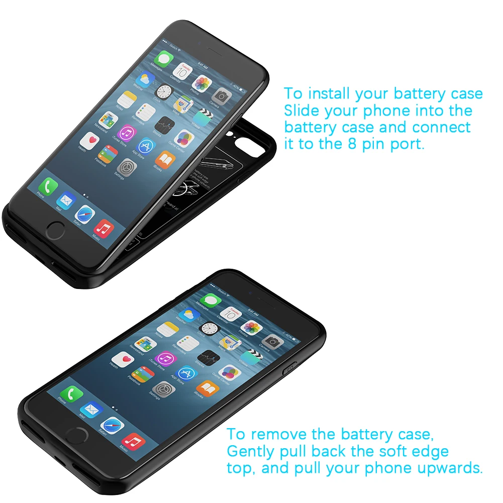 For iPhone 7 Plus 8 Plus Battery Charger Case 7200mAh External Backup Charger Power Bank Charging Case 7plus 8 plus Power Case
