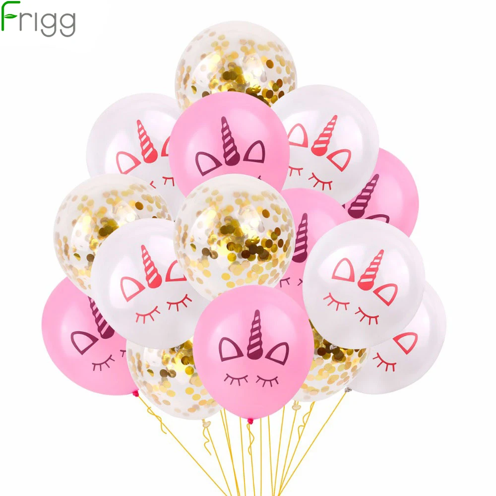 

Unicorn Balloon Pink Gold Confetti Latex Balloon Air Unicorn Party Decoration Kids Birthday Ballons Helium Party Favors