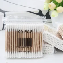 100 палочки ватные палочки косметические ватные палочки двойной головкой Детские Одноразовые тампоны