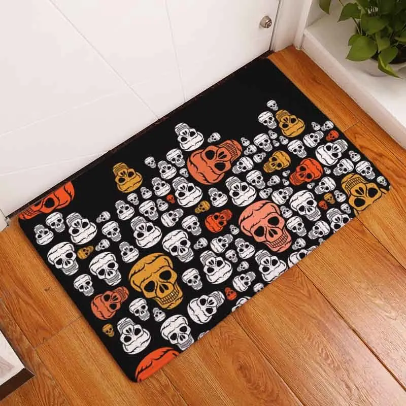 Doormat Waterproof Door Matte Halloween Skull Cartoon Carpet Bedroom Carpet Decorative Stairs Matter Living Culture Crafts