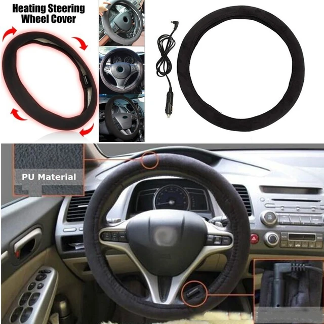 Couvre-volant universel 12V 38cm, prise allume-cigare de voiture, charge sans  fil, chauffage électrique chaud, couvercle de sécurité - AliExpress