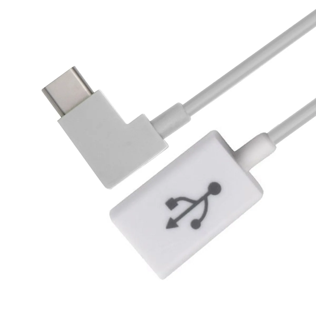 

CYDZ Right Angled 90 Degree USB-C Type-C to USB 2.0 Female OTG Cable for Cell Phone Tablet & Laptop White