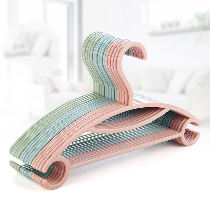 Light Pink 10pcs Novelty Anti-slip Mini Flocking Clothes Rack Hanger Hooks
