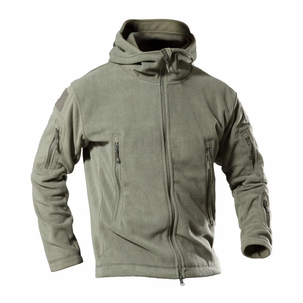 Spring Men Tactical Fleece Sweater Outdoor Warm Windproof Clothes Male Hooded Climbing Hiking Trekking Hunting Jacket Sport Coat