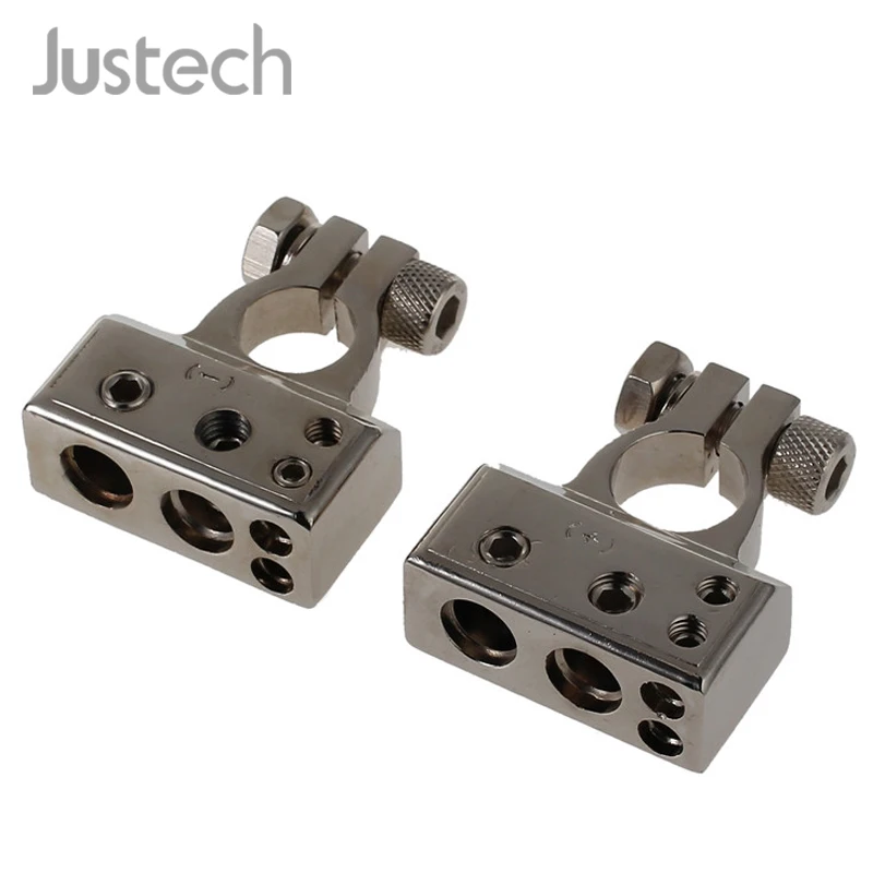 

Justech Car Battery Connection Terminal With Covers 4/8 Gauge AWG Quick Disconnect Battery Positive Negative Jump Connector