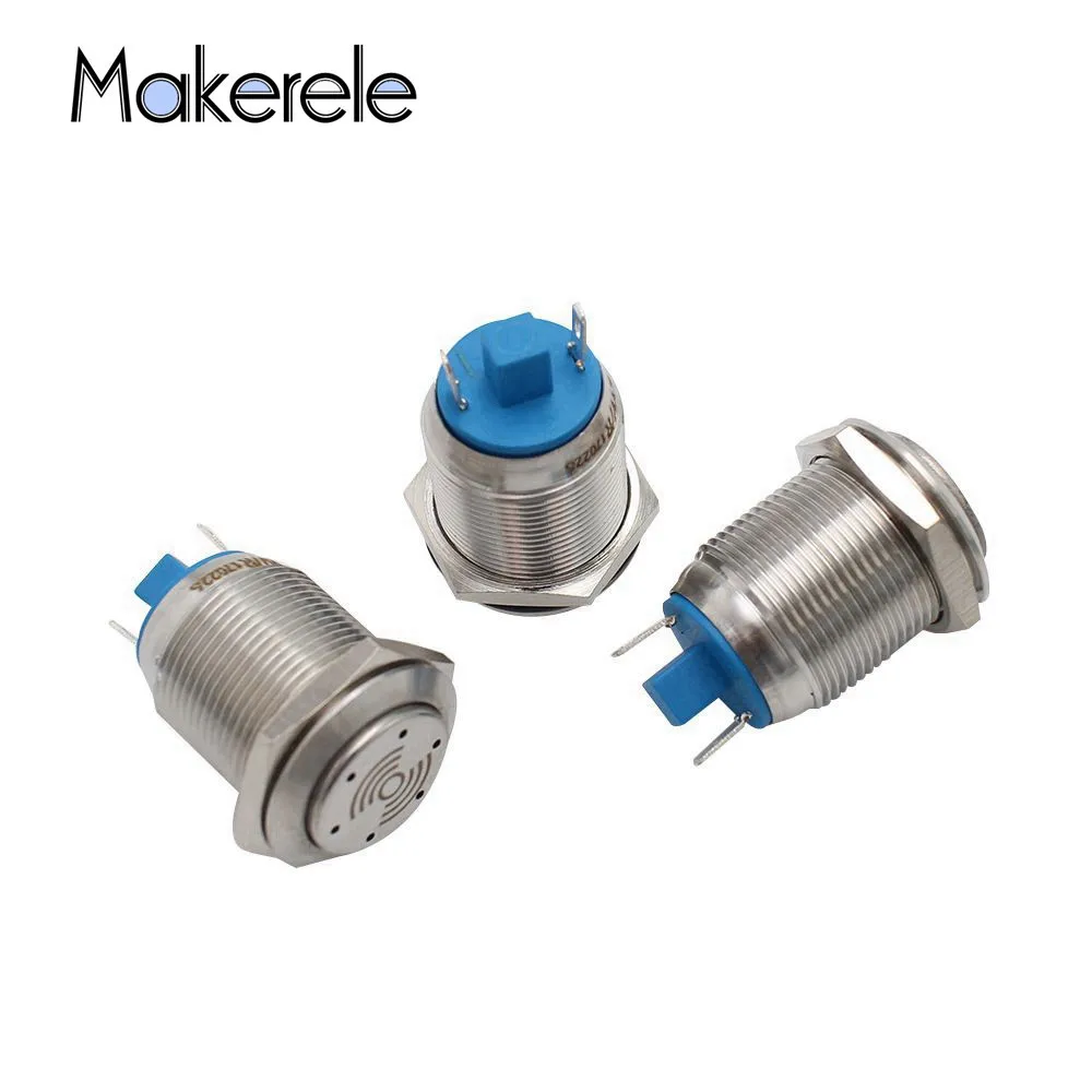 

19mm DC24V Waterproof Metal Push Button Switch With LED Light Power Signal Momentary Latching 1NO 1NC Wide Voltage