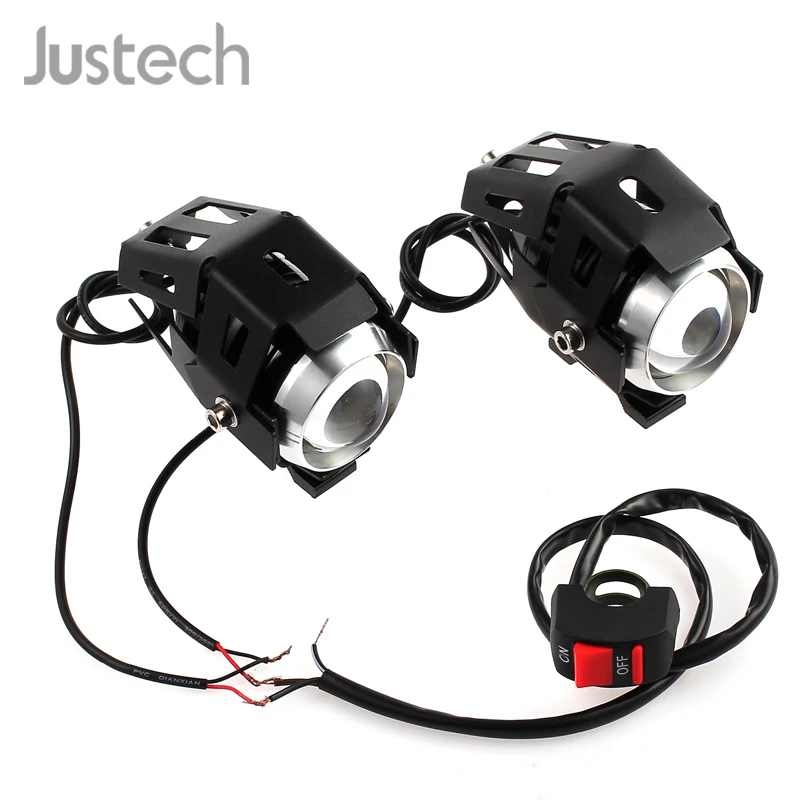 

Justech 2pcs 15W Headlights Motorcycle Auxiliary Laser Lamp U5 Waterproof car Spotlight Head Lights car led Motorcycle headlight