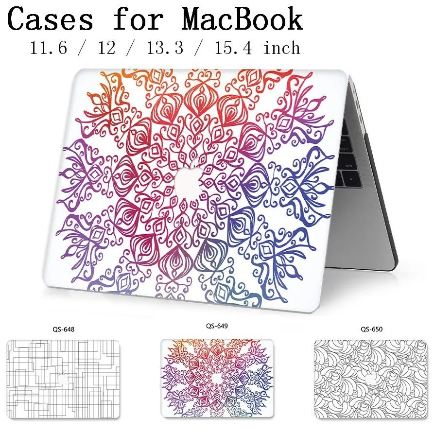 

For Apple New MacBook Air Pro Retina 13.3 15.4 Inch 11 12 13 15 Laptop Case With Screen Protector+Keyboard Cove Cheap Bag Funda