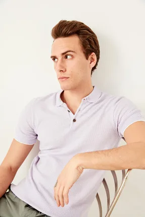 

Lila Men's Polo Short Sleeve Knitted Sweater TMNSS19EZ0006