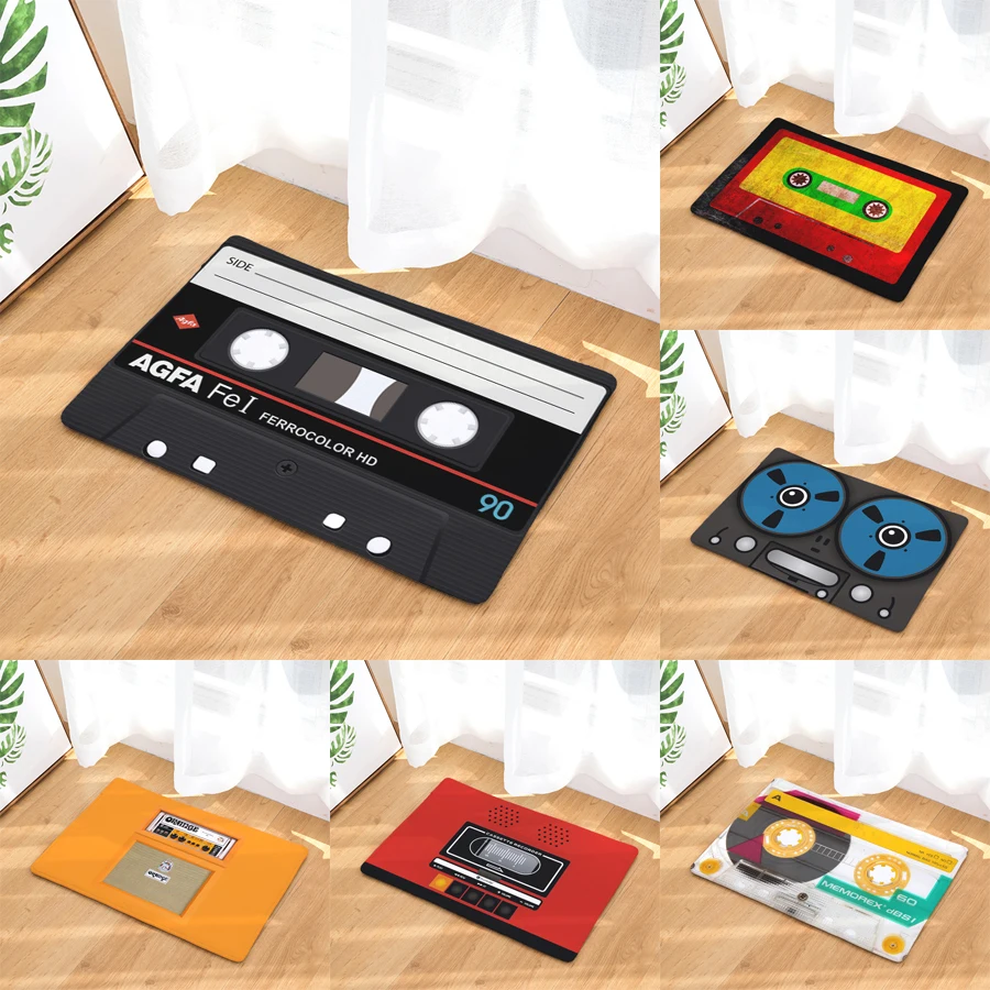 Hause Decoration 1 шт. Eingang матовая противоскользящая Fußmatte Kassette Band Radio Teppiche Schlafzimmer Dekorative