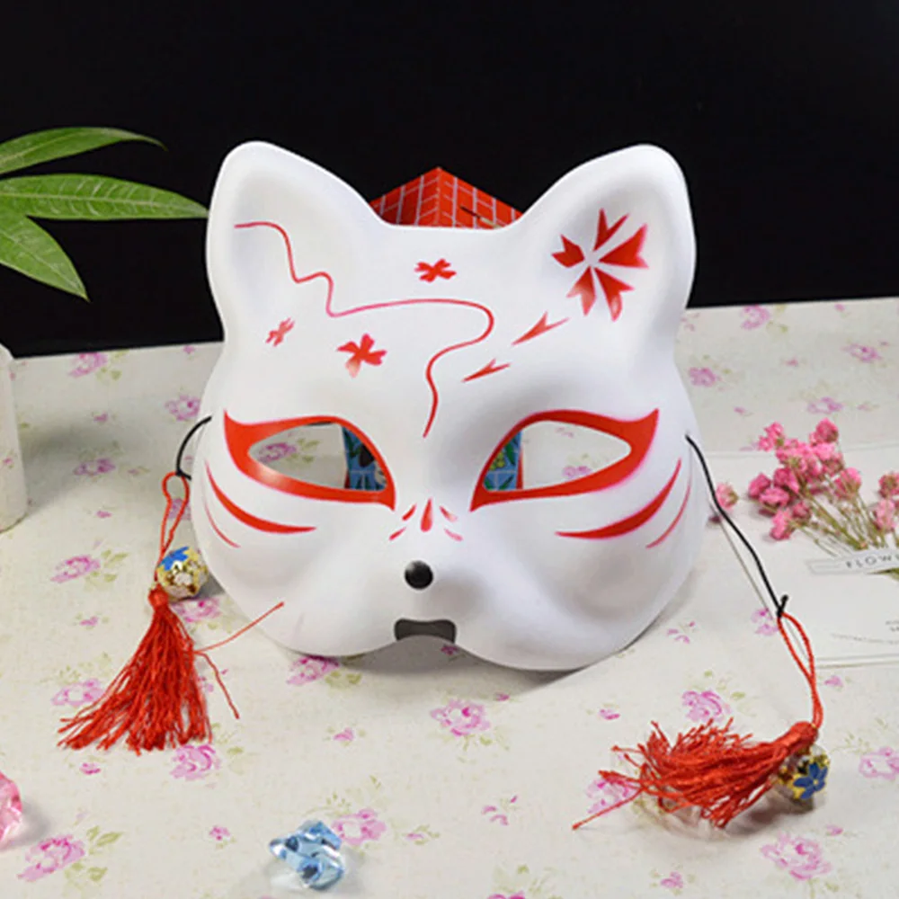 

Fox Masks Japanese Cosplay Mask Half Face PVC Masquerade Masks Cosplay Costume Fox Cat Mask Cosplay Party rave festivals