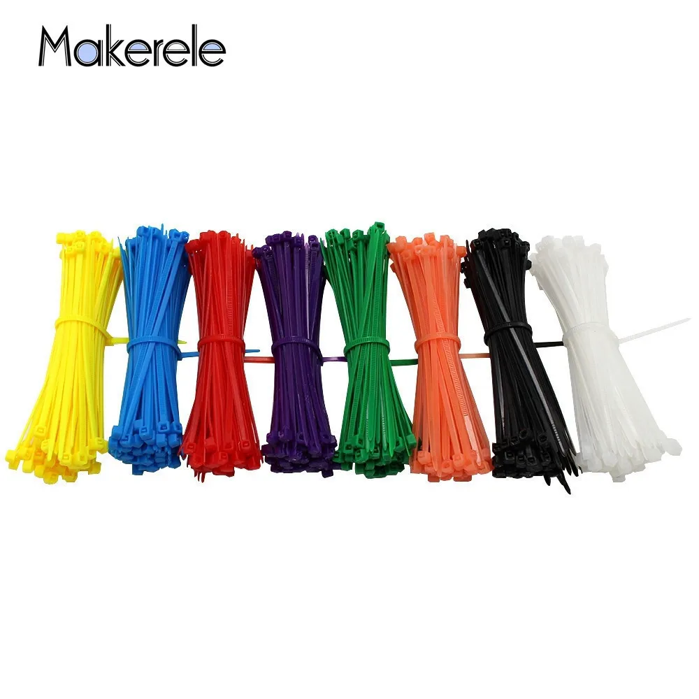 3*100mm Zip Ties Colorful Factory Standard Self-locking Plastic 8 Colors Nylon 66 Fasten Wire Wrap Strap CE UL ROHS 100pcs/bag