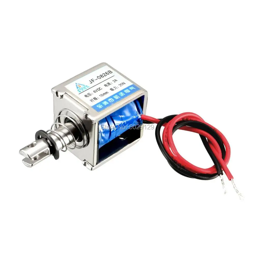 JF-0826B DC6V/12 V/24 V 2A открытая рамка соленоид сброс 10 мм Push Pull Тип Электронный постоянный Электромагнит для торговых текстильных автоматов