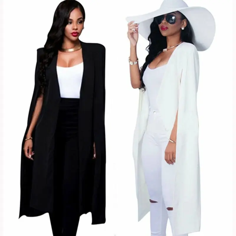

Blazer Cardigan Cape Jacket Cloak Trench Coat Women Cloths Outwear Loose Long Cloths Loose Long Cloak Blazer Coat Cape Cardigan
