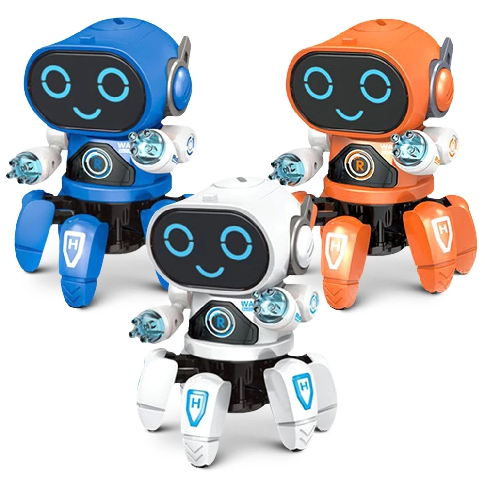 

Six-claw Music Dancing Electric Robot Toys Squid Light Robots Kids Educational Toy For Children Birthday Gift