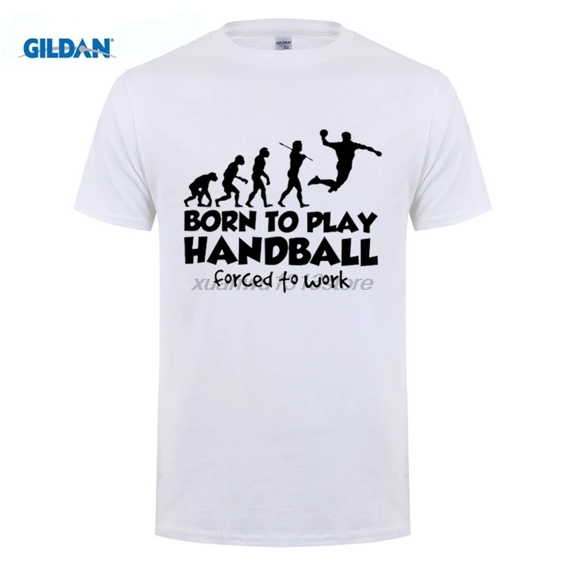 

GILDAN Stylish T Shirts Handball Evolution Born To Play Forced Man O-Neck Tops Clothing Short Sleeve T-Shirt Sale Adult Men Tee