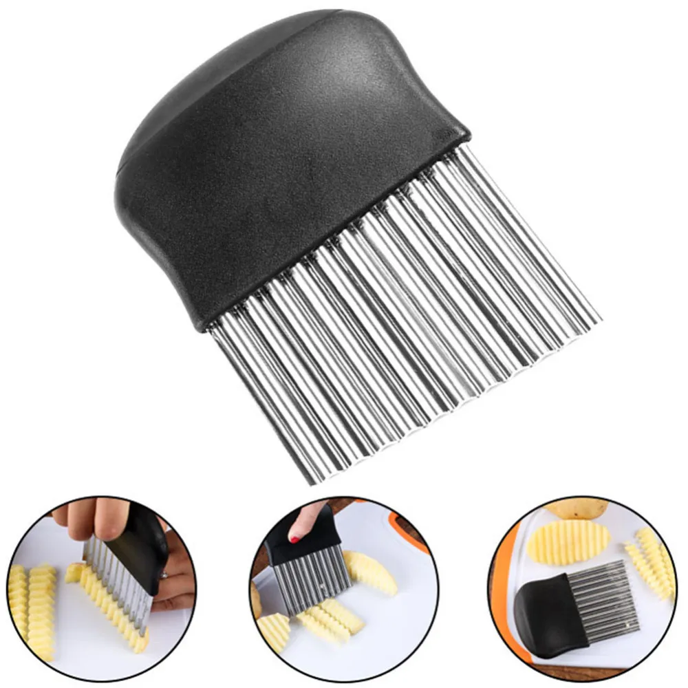 

Stainless Steel Potato Wavy Edged Knifes Kitchen Gadget Vegetable Fruit Potato French Fries Cutters Cooking Tools Slicer