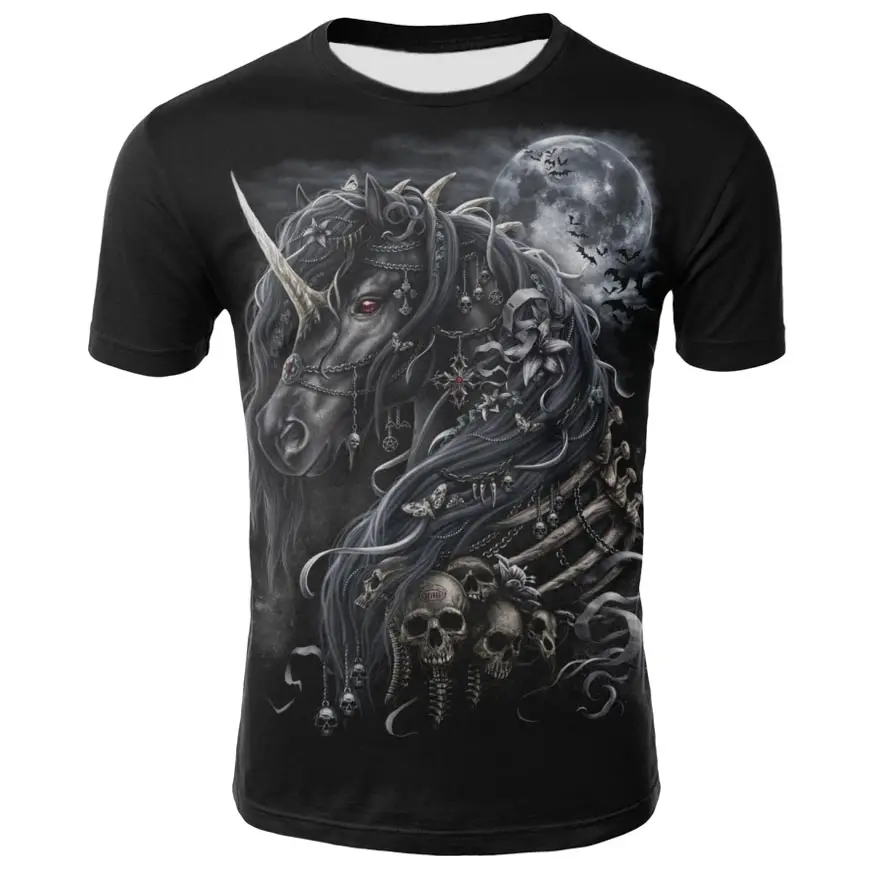 High Quality Skull Horse Shirt War T-Shirt Military Clothes T-Shirt Top Men's 3D t shirt 2019 New