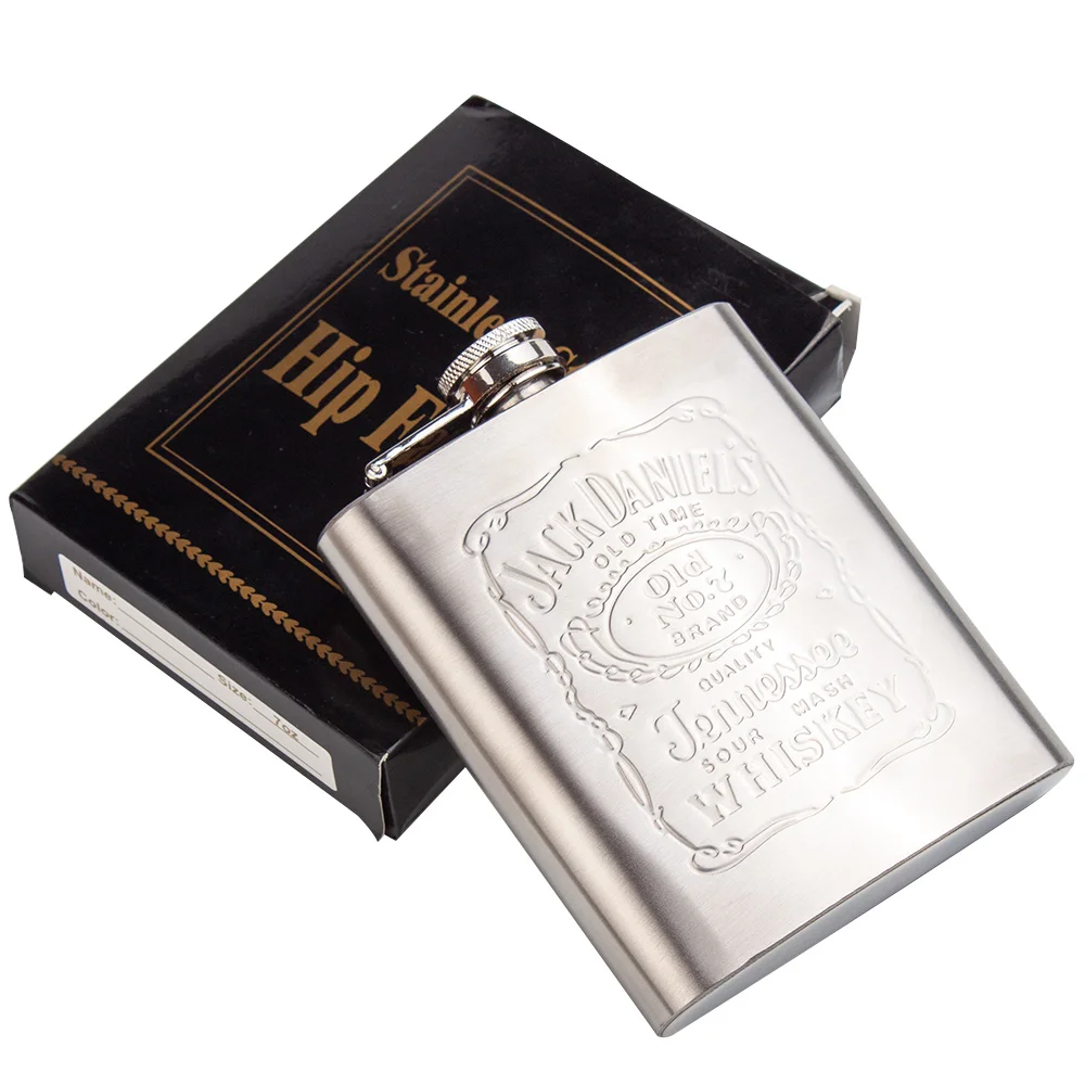 

7oz Portable Stainless Steel Hip Flask with Box as Gift Whiskey Honest Flask Bottle Russian Wine Mug Wisky Jerry Can Hip Flasks