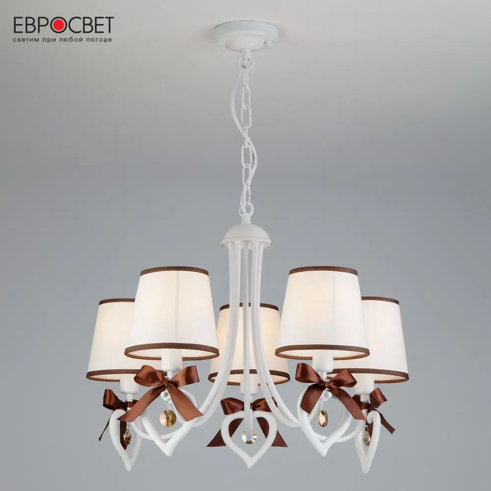 Люстра Евросвет Terry 60066/5 белый/коричневый | Лампы и освещение