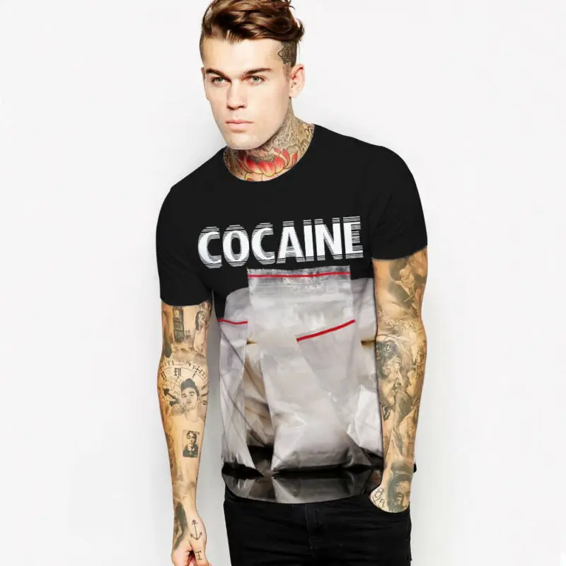 

Sleeve Short Casual New Womens/Mens Fashion Print New Fashion Womens/Mens Cocaine 3D Graphic Print Short Sleeve Casual T-Shirt