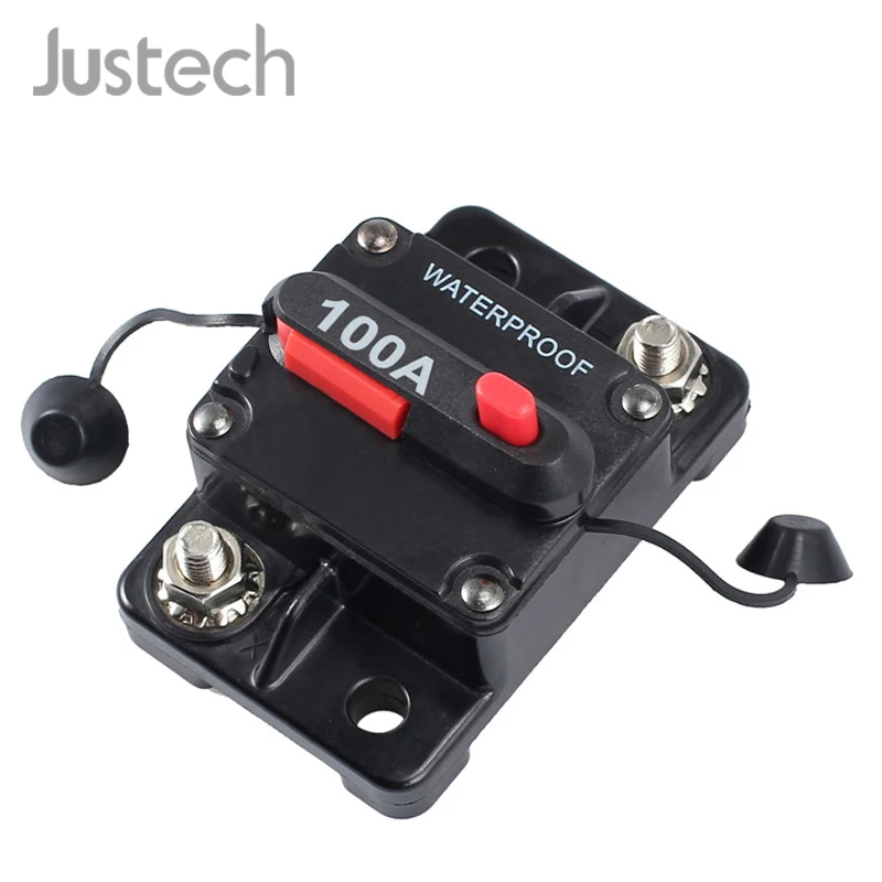 

Justech 100A AMP Circuit Breaker Dual Battery IP67 Waterproof 12V 24V Fuse Reset For Car,Off-road Vehicles winch,Yachts,Ships