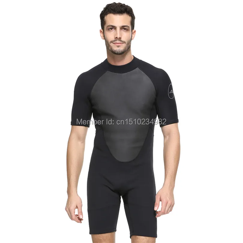 

SBART Professional 2MM Men Short Sleeved Wetsuit Zipper One Piece Rash Guard Wetsuits Neoprene Scuba Diving Warm Wetsuits