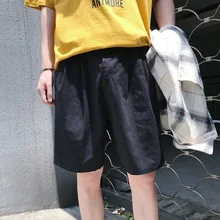 Весна и новые летние горячие Повседневное пляжные шорты мужские; высококачественные Леггинсы Эластичный Пояс Мода Хлопок Уличная скидка