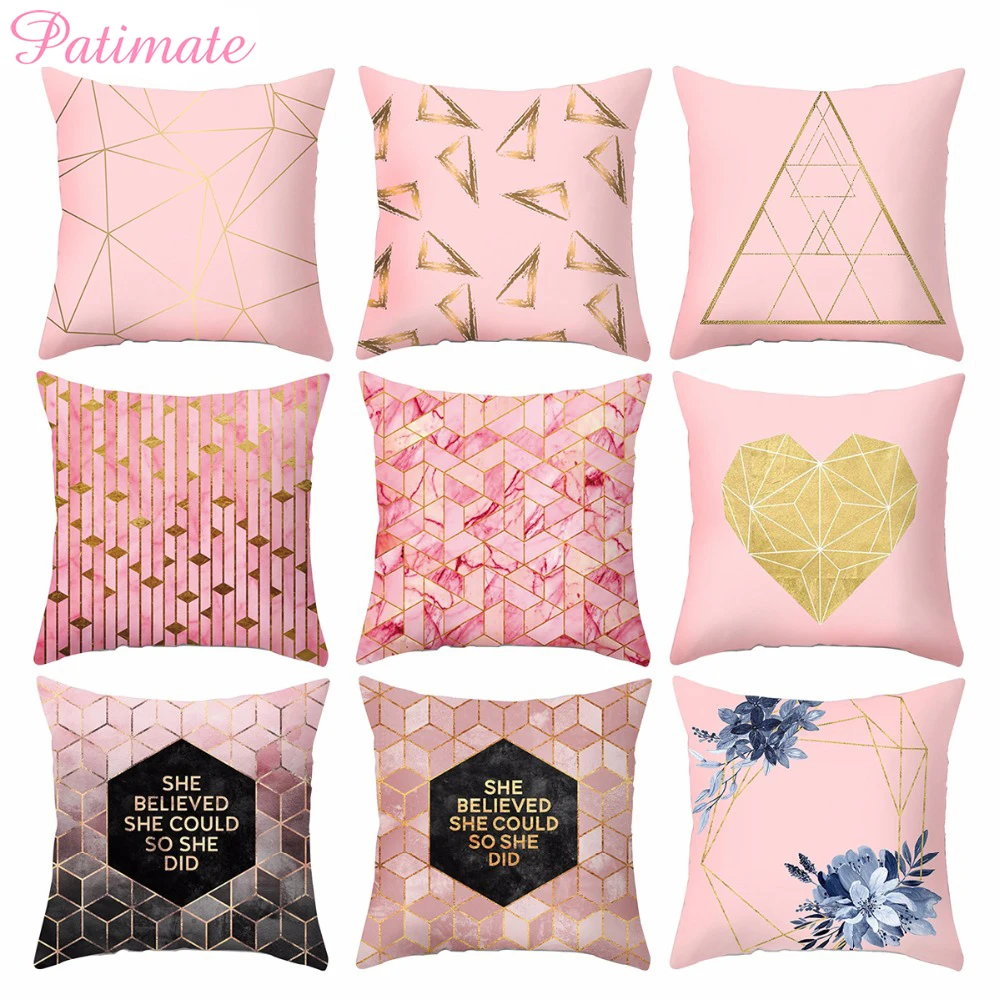 

Peach Skin Cushion Geometric Pillow Decorative Cushion For Sofa Love Pattern Letter Printed Throw Pillow Party Decor Supplies