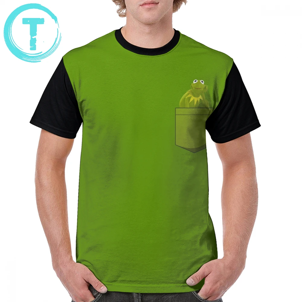 

Muppet Show T Shirt Kermit Pocket T-Shirt 100 Percent Polyester Short Sleeve Graphic Tee Shirt Mens Funny Print Oversized Tshirt
