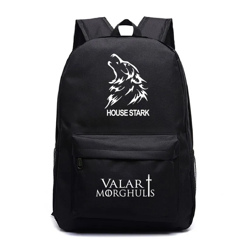 

Fashion Anime Backpack Game Of Thrones Trono Backbag Travel For Teenage Book Bag Women Mochila Winter Is Coming Stark Growing