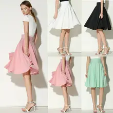 Новинка, Женская Расклешенная Юбка До Колена, Женская эластичная юбка миди для офиса, Юбка До Колена, плиссированная юбка, юбка миди