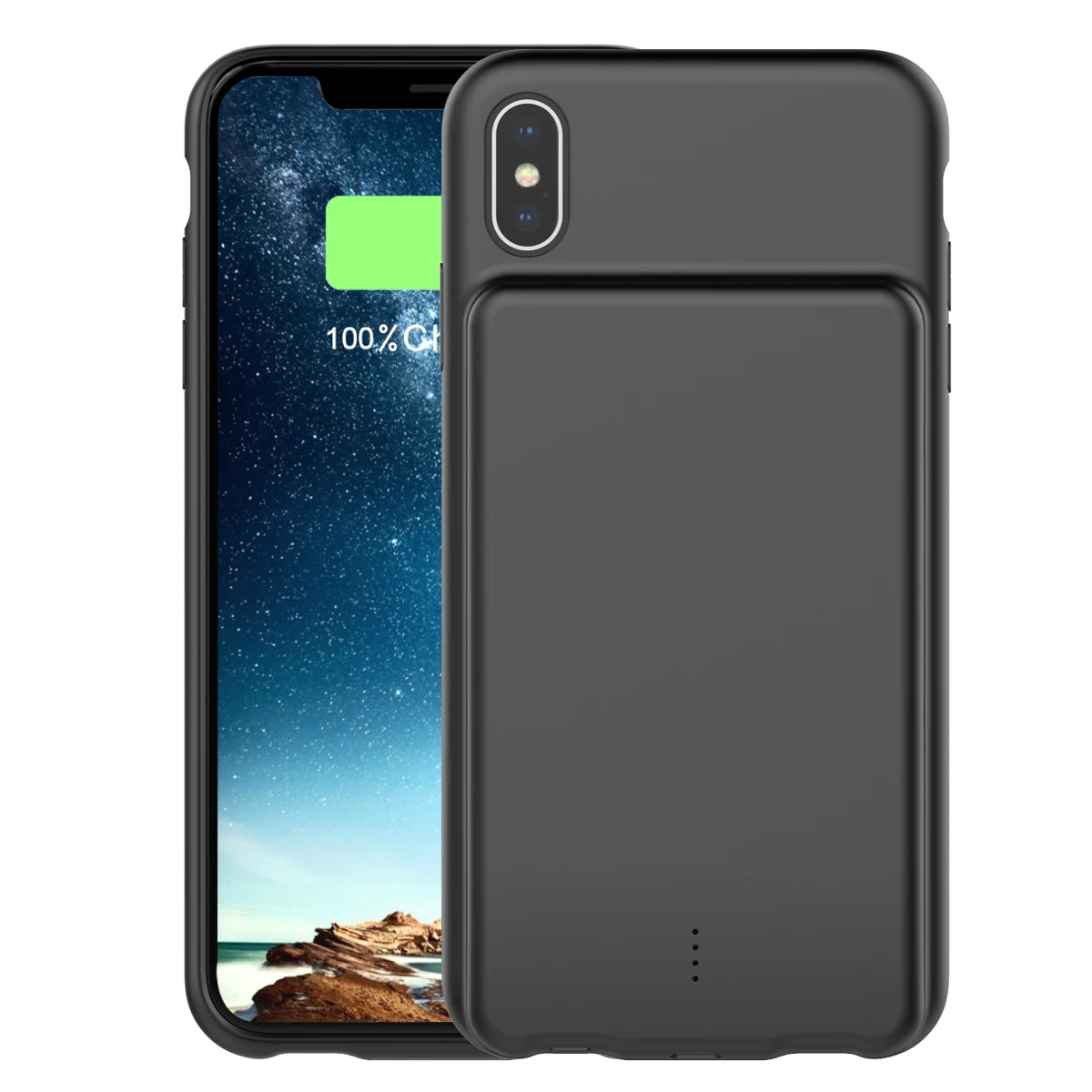

For iPhone Xs Max Battery Charger Case with Audio 5000mAh External Backup Charger Power Bank Protective Phone Shell Cover