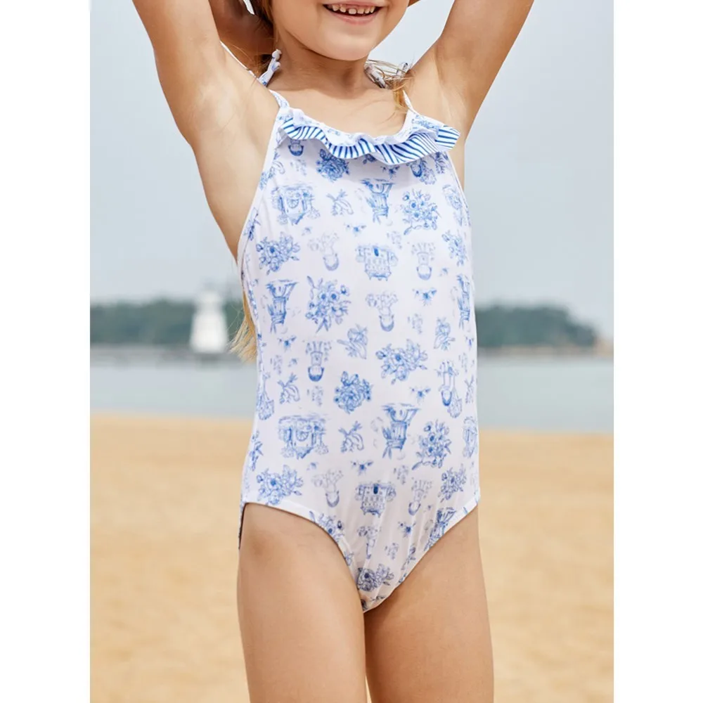 Crianças do Bebê Maiô de Uma Mais Novo Meninas Peça Verão Babados Maiô Roupas Natação Princesa Praia Nadar Vestido 2020