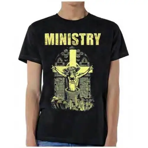 Новое служение группы Holy Cow печатные буквы распятие рубашка (SML-3XL) badhabitmerch |