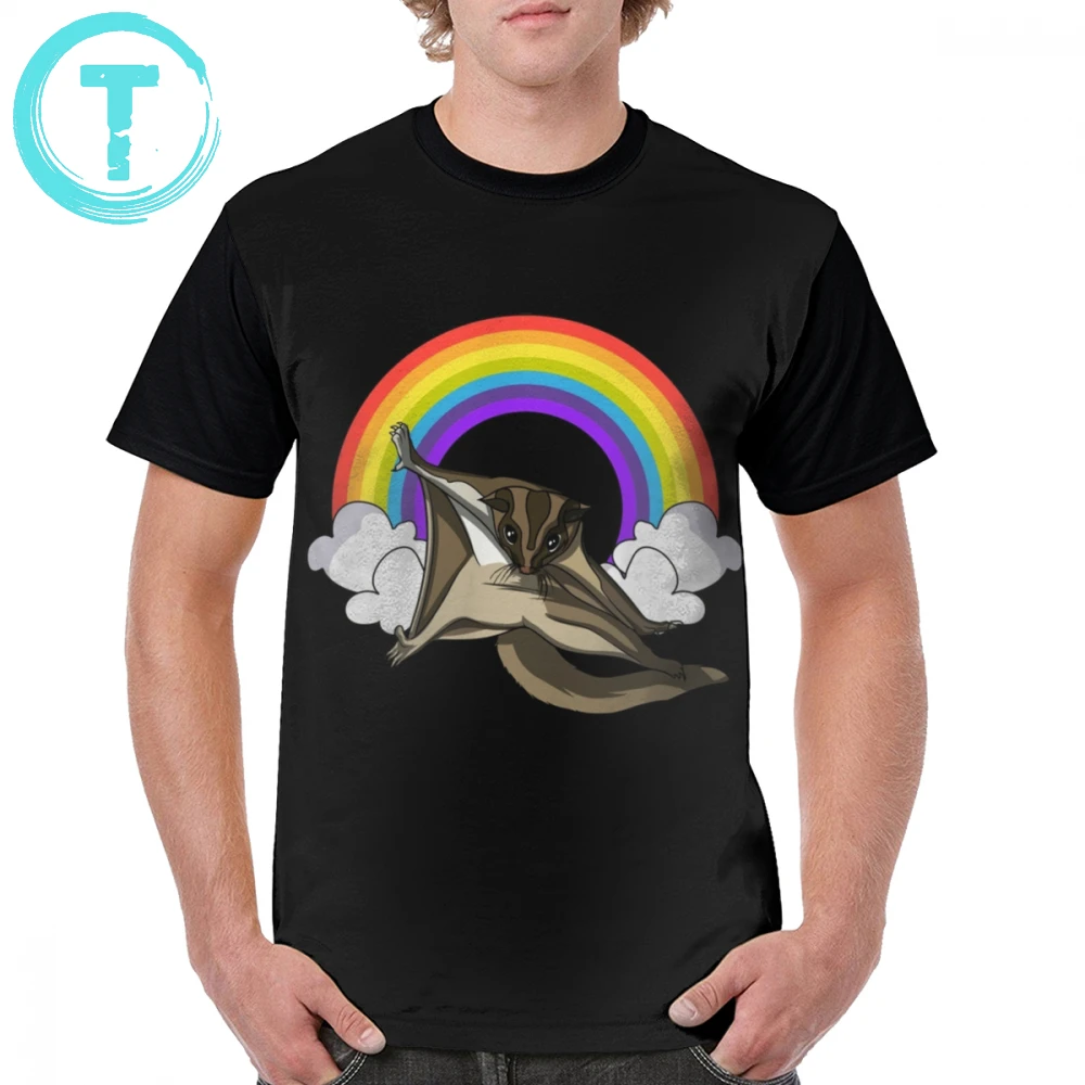 

Sugar Glider T Shirt Cute Sugar Glider Pet Funny Rainbow T-Shirt 100 Polyester Short-Sleeve Graphic Tee Shirt Plus size Man Tshirt