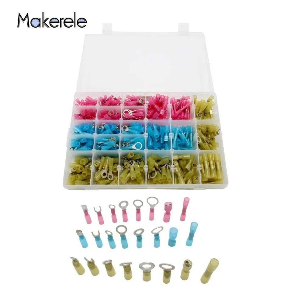 

480pcs/Box GP-H002 Assorted Female Male Electrical Wiring Connector Insulated Crimp Terminal Spade Makerele