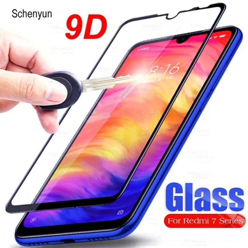 9D закаленное стекло для Xiaomi Redmi Note 7 Pro 6 6A Go полное покрытие против царапин