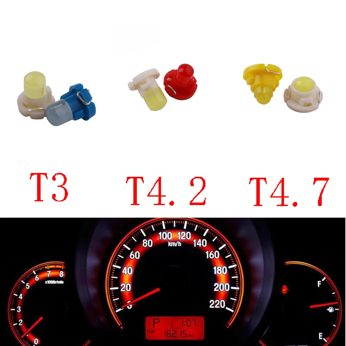 

Dongzhen 10 PCS T3 T4.2 T4.7 12V Car LED Dashboard Winding Light Bulbs Instruments Panel Neo Wedge Light Warning Indicator