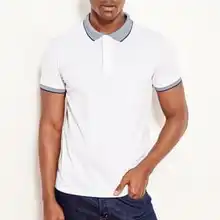 Белая Мужская хлопковая футболка-футболки поло с коротким рукавом TMNSS19BO0009