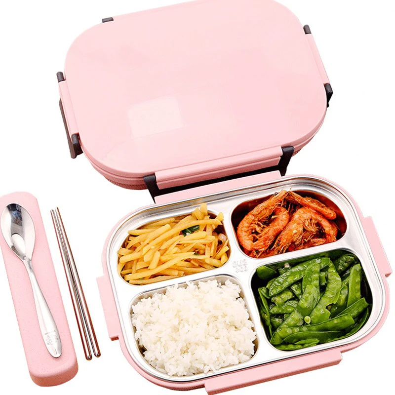 

Stainless Steel Lunch Box Eco-friendly Bento Box With Bags And Tableware Thermal Food Storage Container Adult Students