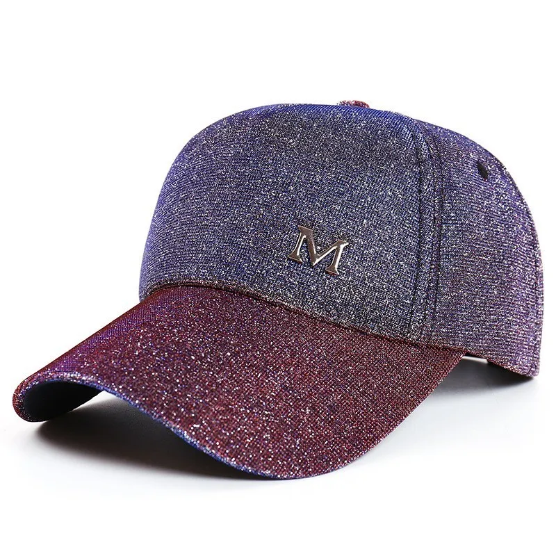 

woman Plain Curved Sun Visor Baseball Cap gradual change solid Color Fashion novelty Adjustable Gorra