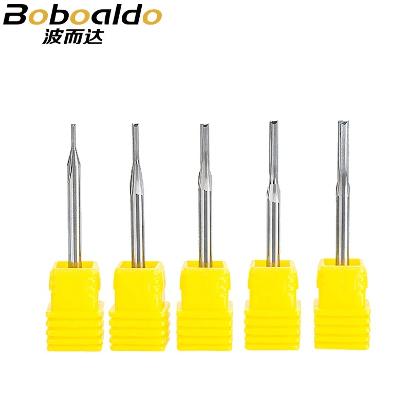

Boboaldo 1pc 3.175mm Two Flutes CNC Straight Engraving router bits for wood Cutters Carbide Endmills Cutting Milling Tools
