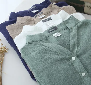 

2019 Spring New Women Fashion Cotton Linen Three Quarter Sleeve Casual Blouses Tops Summer Loose Shirt Blouses