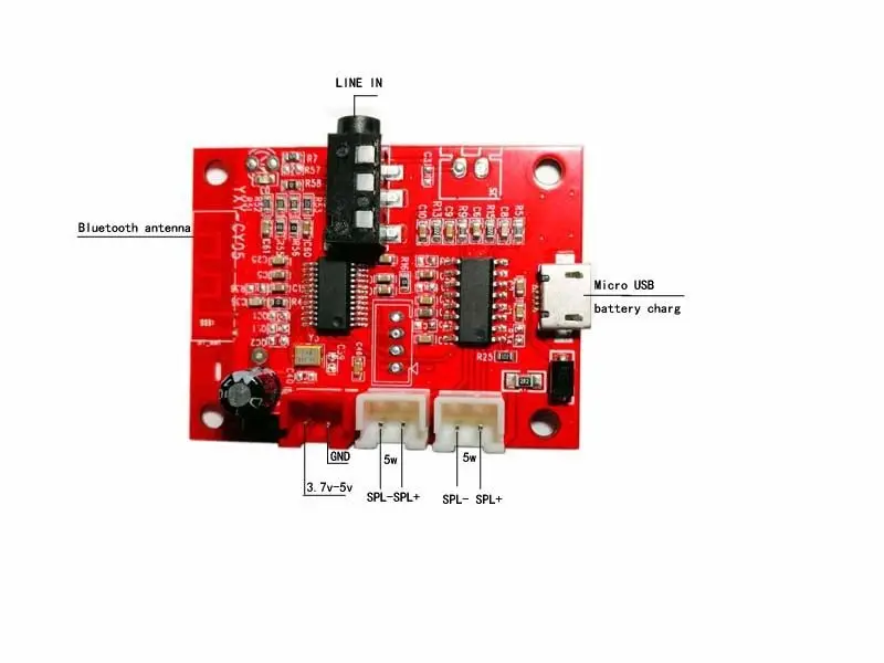 Беспроводной Bluetooth 4 2 приемник усилитель мощности аудио Плата 5WX2 стерео AUX 3 7 5 в MP3