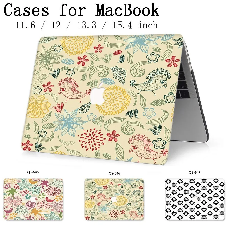 

New For Apple MacBook Air Pro Retina 13.3 15.4 Inch 11 12 13 15 Laptop Case With Screen Protector+Keyboard Cove Cheap Bag Funda