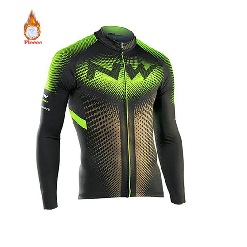 Northwave الدراجات جيرسي 2018 الموالية فريق الدراجة الشتاء الحراري الصوف طويلة الأكمام مجموعة روبا Ciclismo دراجة الترياتلون الدراجات مجموعة