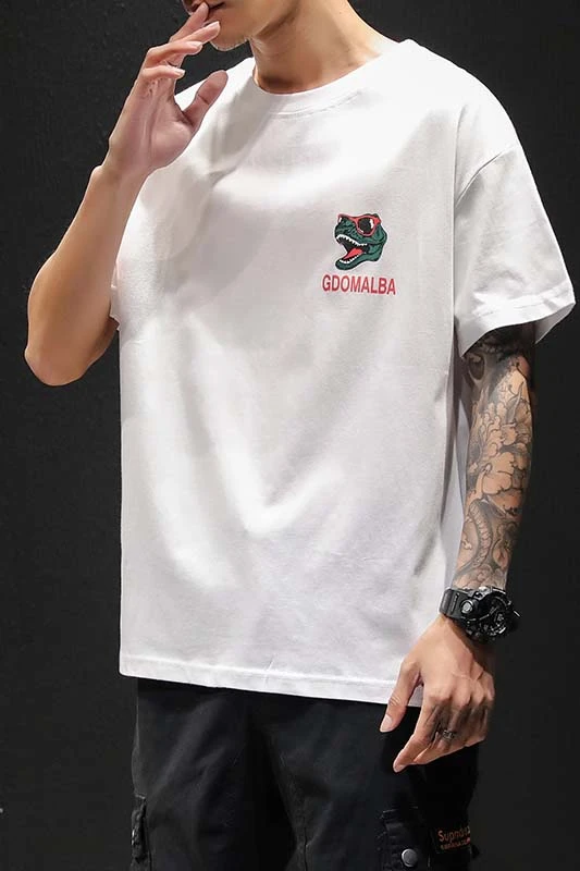 

Japanese summer new loose breathable cotton round collar short sleeves