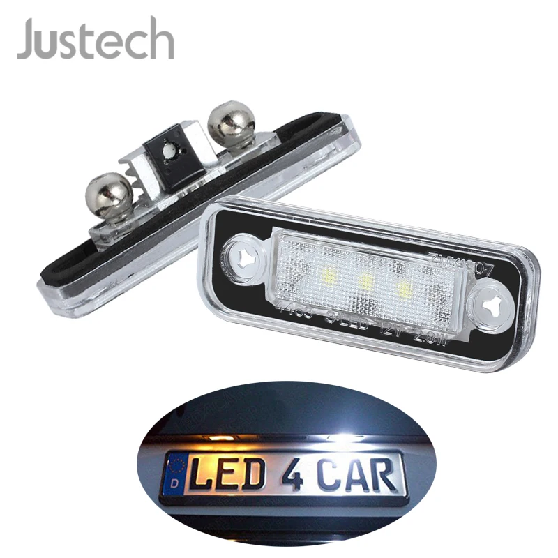 Justech 2 Pcs License Plate Light Lighting Lamps Bulbs 7000K White 3 SMD LEDs for Mercedes Benz SLK R171 S203 W211 S211 / 1103